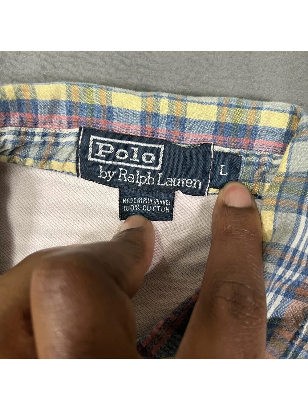 Vintage Polo Ralph Lauren Shirt Light Pink Mens Large Polo Short Sleeve Preppy